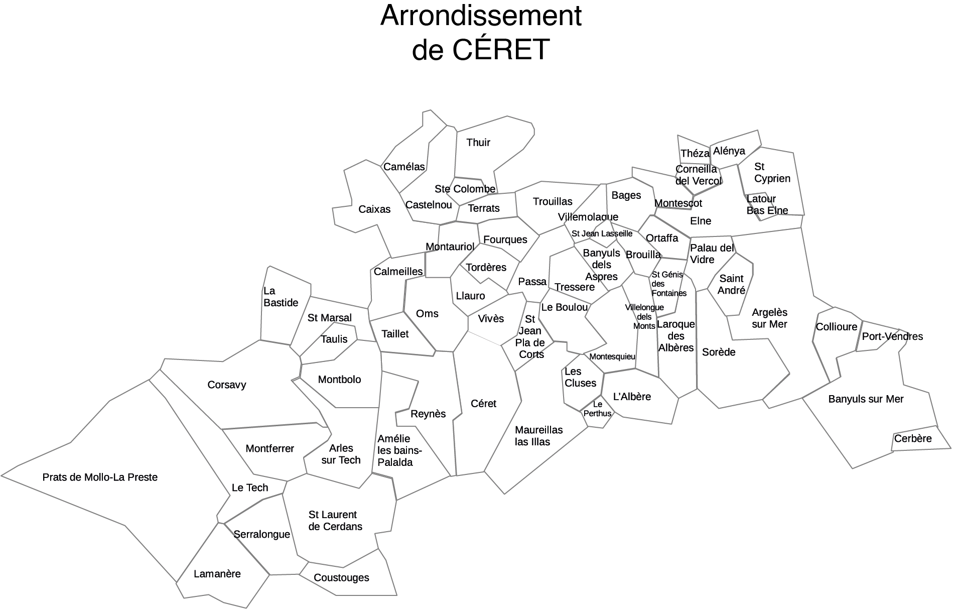 Carte des arrondissements - CERET