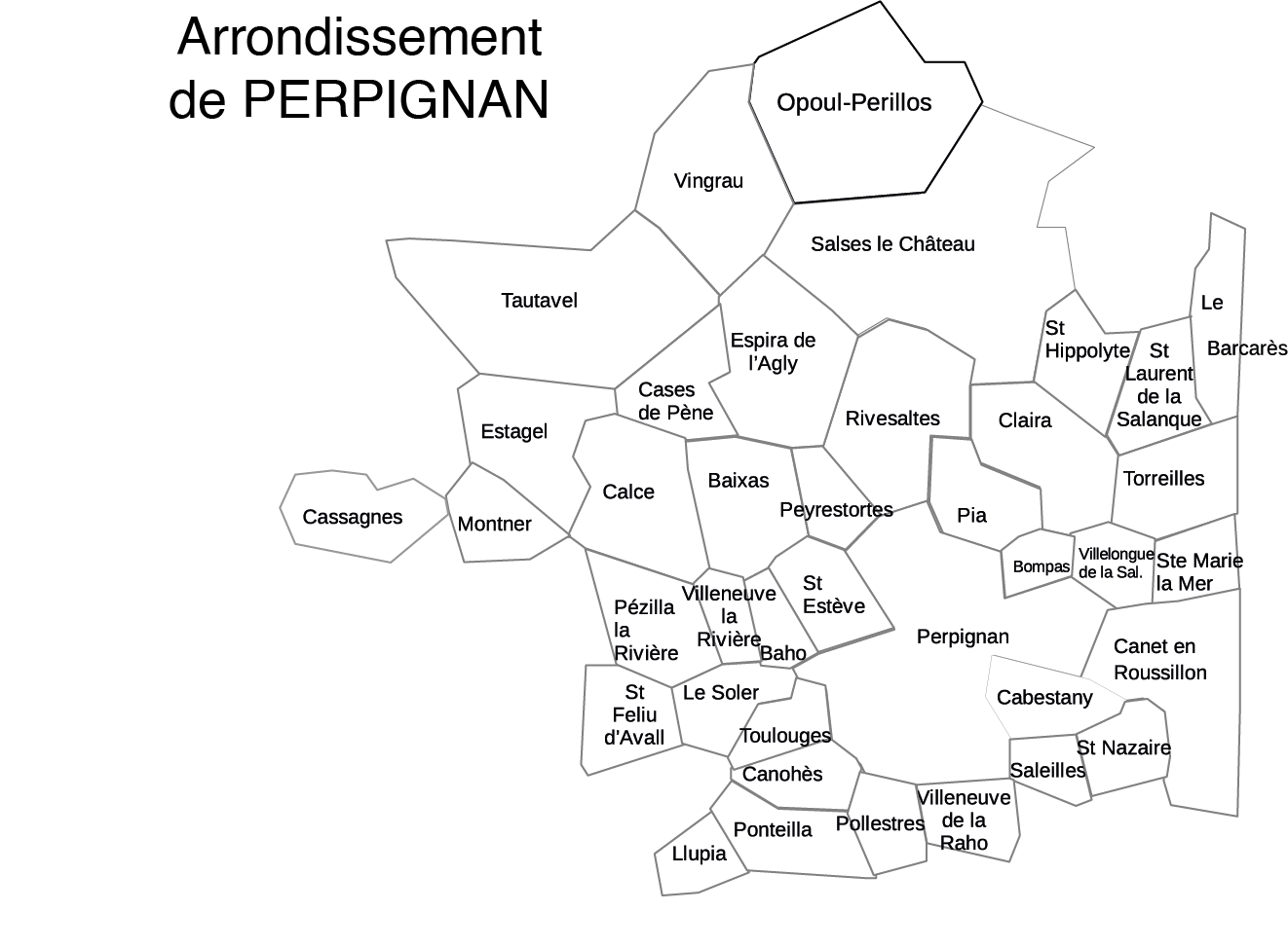 Carte des arrondissements - PERPIGNAN
